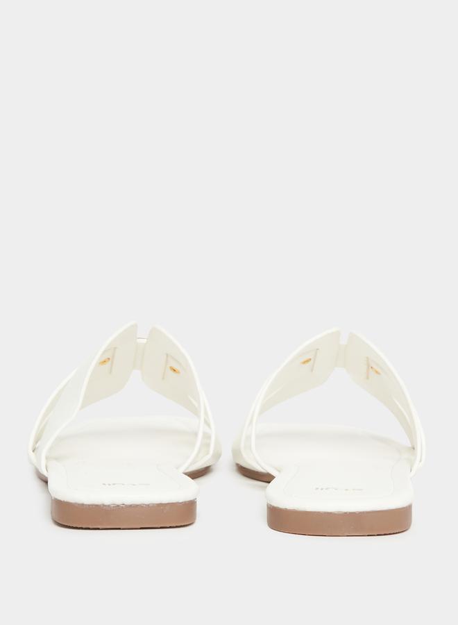 Styli Buckle Embellished Open Toe Flat Sandals - Image 5