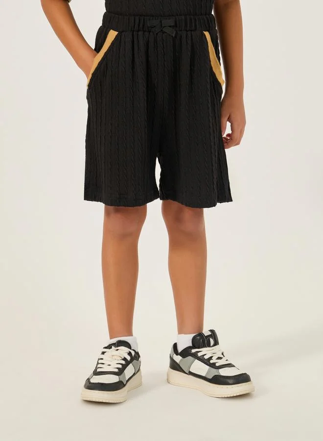 Styli Contrast Collar Polo T-Shirt and Shorts Set