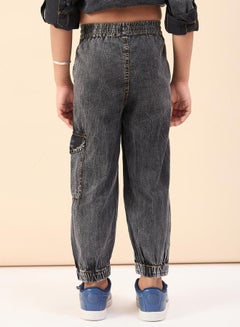 Stylo Bug Washed Finish Drawstring Cargo Joggers by Styli  - Image 4