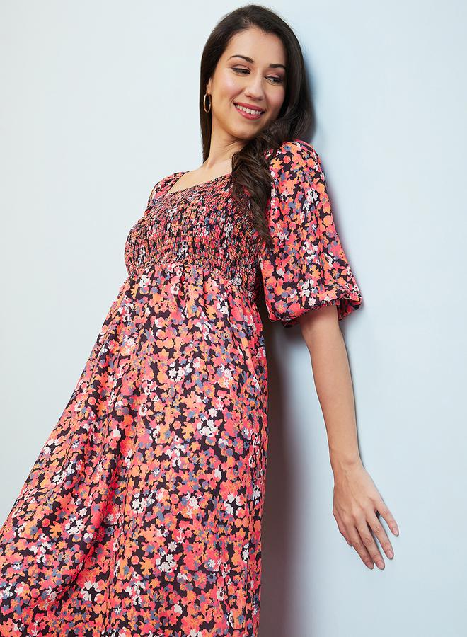 globus Floral Smocked Midi Dress  - Image 5