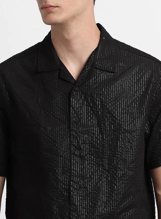 Dennis Lingo Dennis Lingo Button-Down Collar Plain Casual Shirt