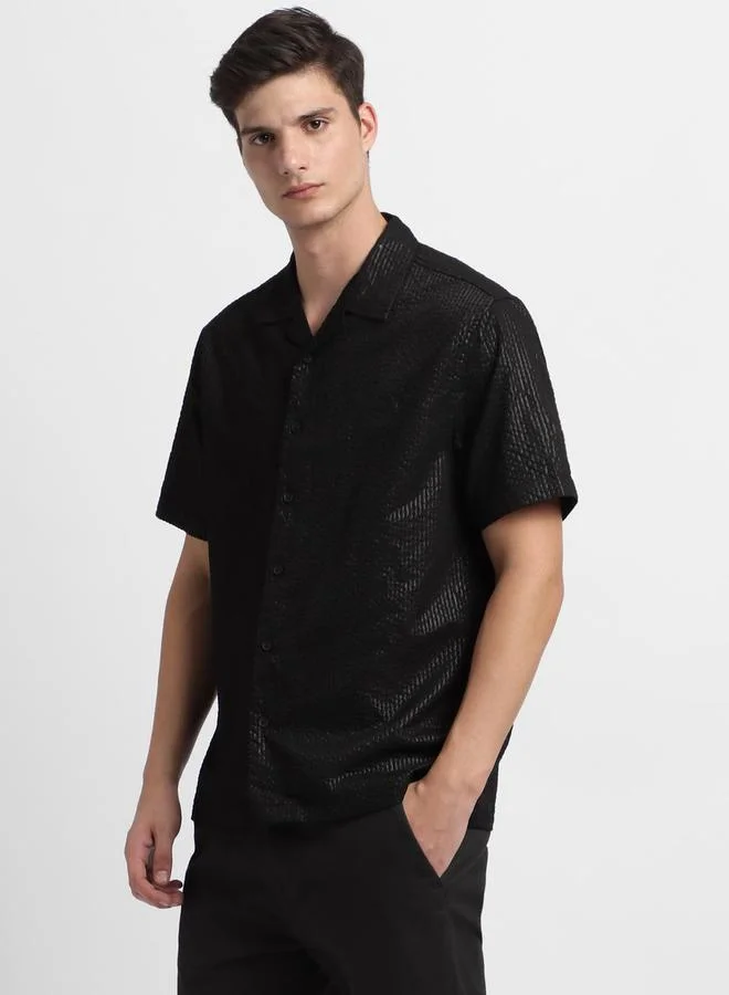 Dennis Lingo Dennis Lingo Button-Down Collar Plain Casual Shirt