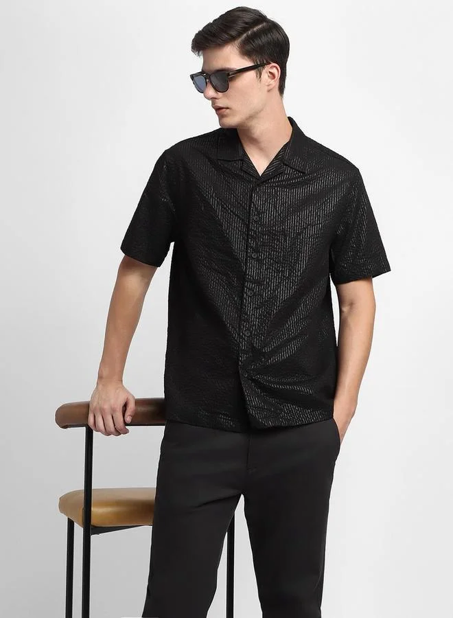 Dennis Lingo Dennis Lingo Button-Down Collar Plain Casual Shirt