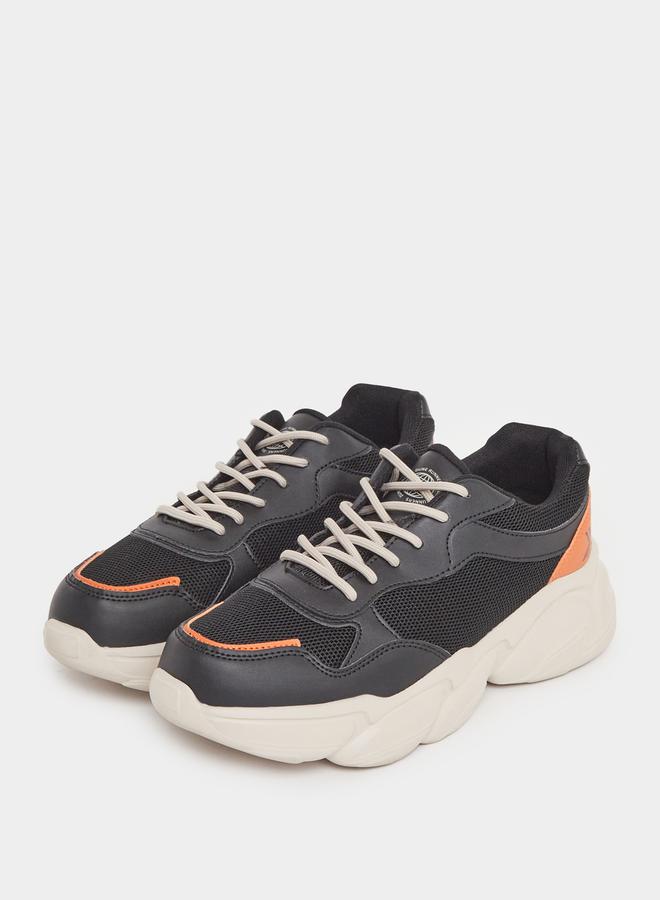 Styli Color Block Chunky Sole Lace Up Sneakers  - Image 2