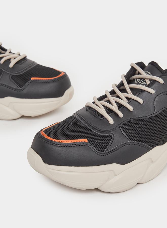 Styli Color Block Chunky Sole Lace Up Sneakers  - Image 3