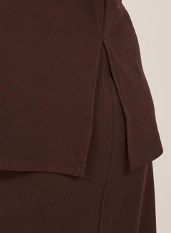 Styli Plus Size Ribbed Knit Round Neck Oversized T-Shirt  - Image 4