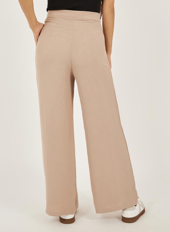 Styli Beige Relaxed Fit Cullotte Pants - Image 4