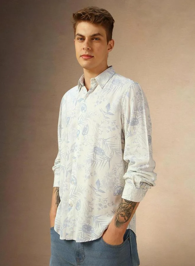 Dennis Lingo Dennis Lingo Floral Print Button-Down Shirt