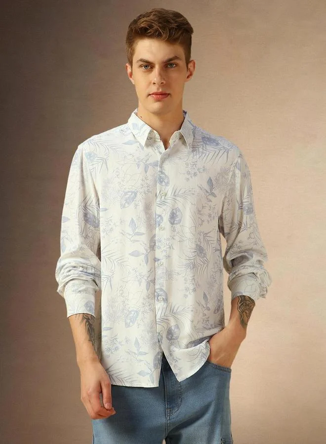 Dennis Lingo Dennis Lingo Floral Print Button-Down Shirt