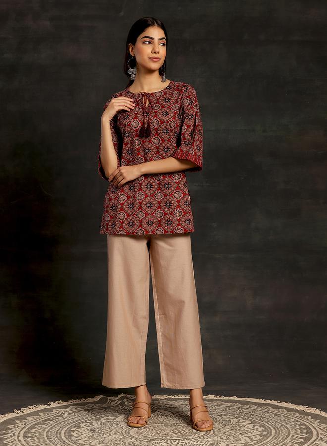 لباس كيرتي بتصميم مطبوع بالكامل وربطة عنق من ستايلي - Image 5