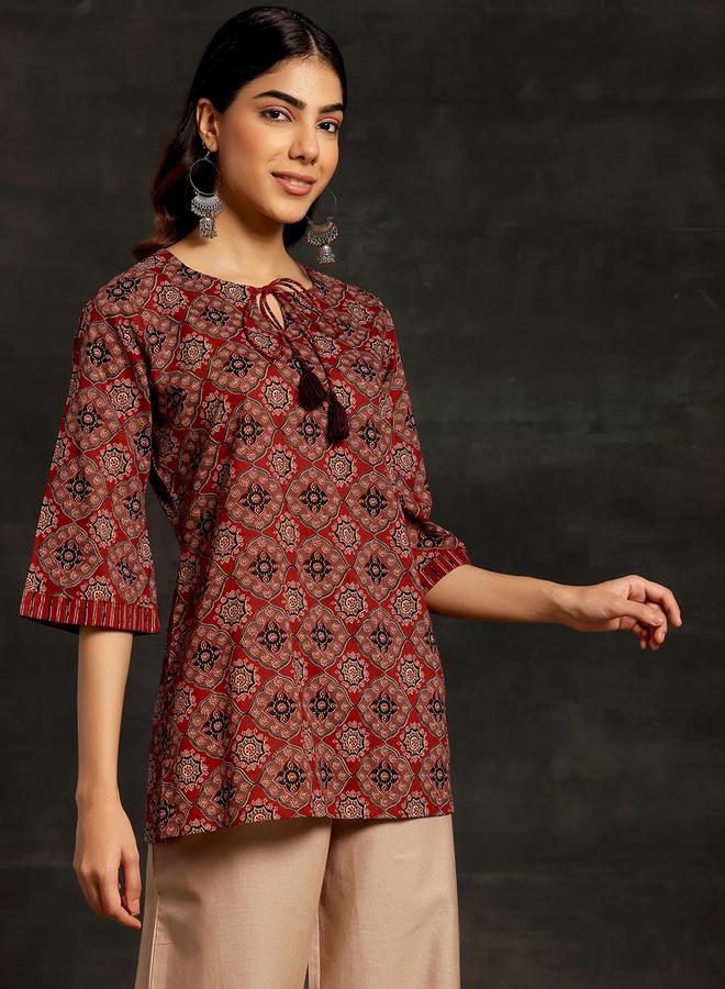 لباس كيرتي بتصميم مطبوع بالكامل وربطة عنق من ستايلي - Image 2