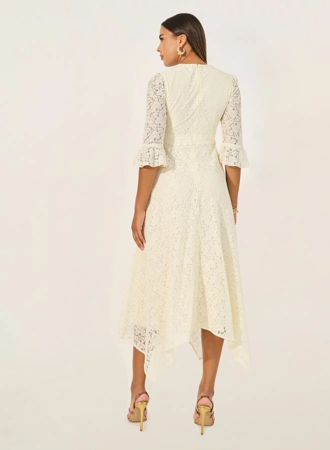 Styli Lace Handkerchief Dress