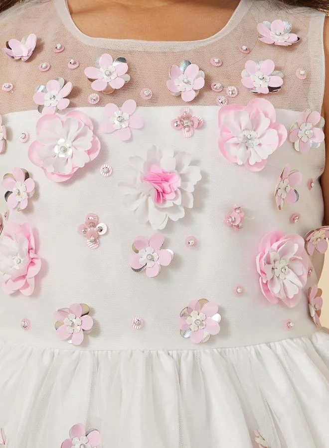 Styli Floral Tulle Dress