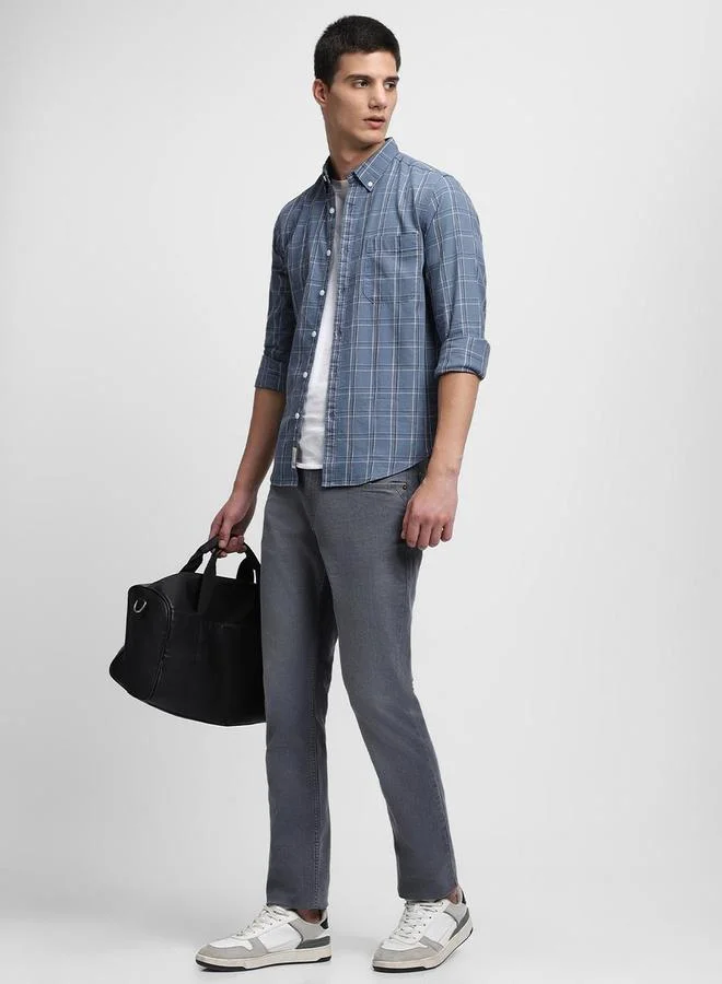 دينيس لينغو Checked Long Sleeves Casual Shirt by Styli