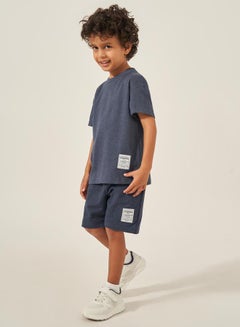 Styli Solid Drawstring Shorts with Badge Detail  - Image 2