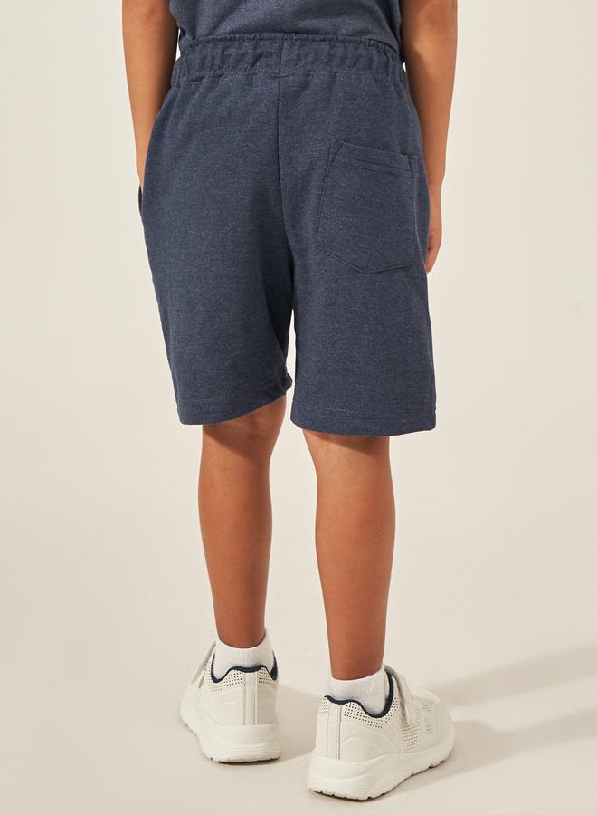 Styli - Solid Drawstring Shorts with Badge Detail - Image 1