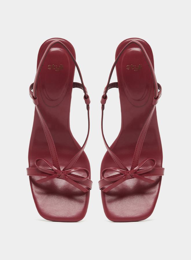 ستايلي صنادل بكعب عالٍ رفيع بتفاصيل شريط - Image 5