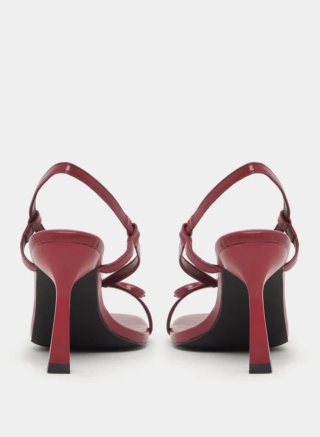 Styli Ribbon Detail High Kitten Heel Sandals