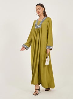 Styli Embroidered Gathered A-Line Jalabiya  - Image 1
