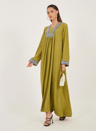 Embroidered Gathered A-Line Jalabiya - zsku/ZF9A4EE4891F7E81AC637Z-4/45/1744378087/ab62f6e9-a79b-4c9c-b79c-7ad7f83ad3ae
