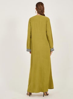 Styli Embroidered Gathered A-Line Jalabiya  - Image 5