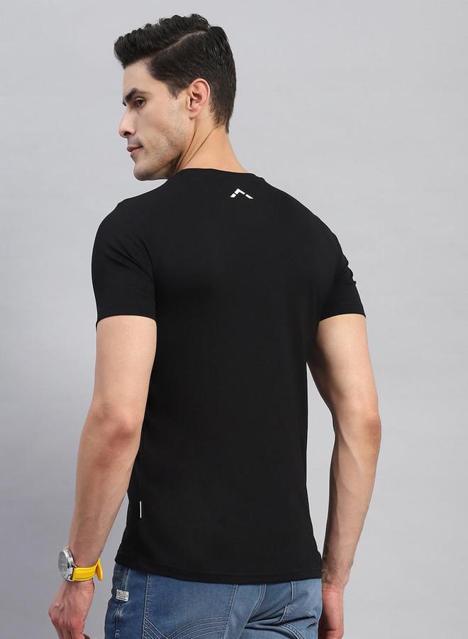 Rock.it Men Black Striped Round Neck Half Sleeve T Shirt - Image 4