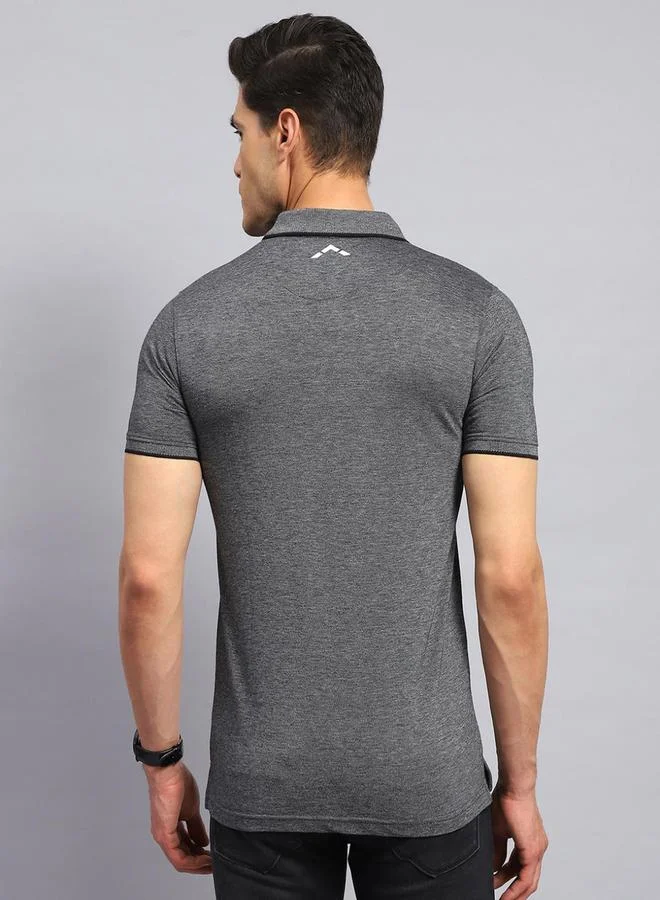 Rock.it Rock.it Men Grey Cotton Blend Polo TShirt