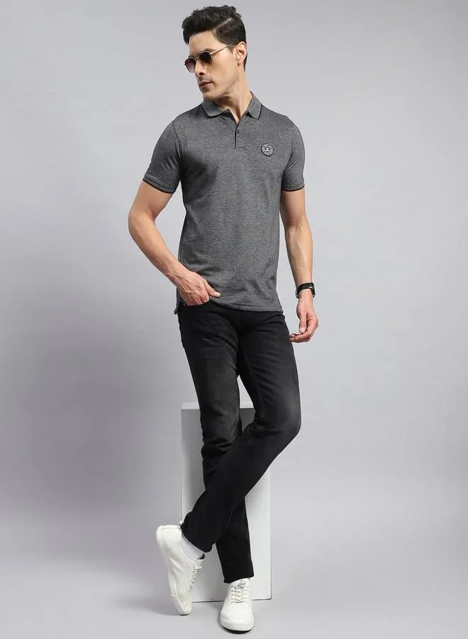 Rock.it Rock.it Men Grey Cotton Blend Polo TShirt