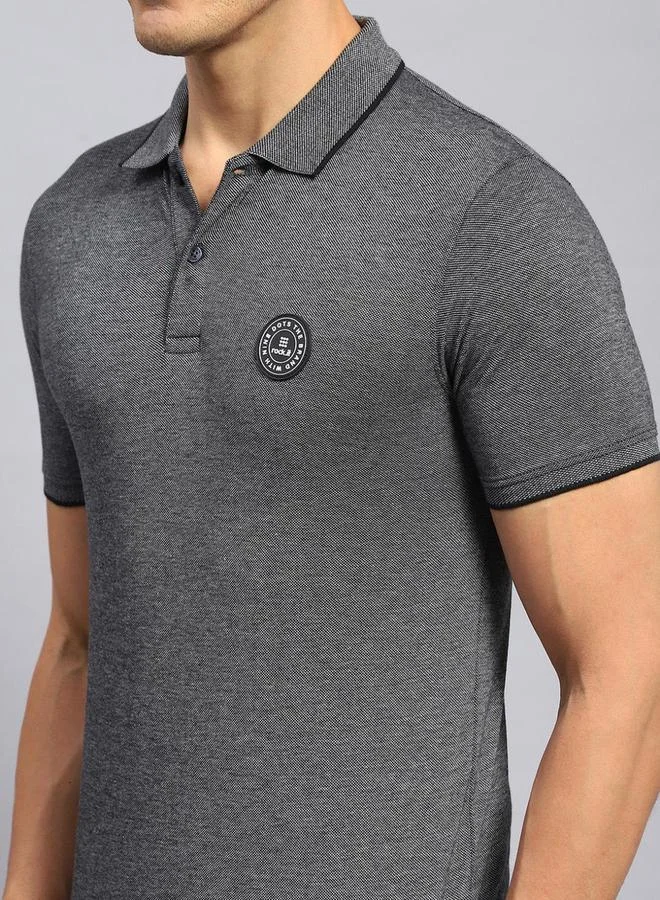 Rock.it Rock.it Men Grey Cotton Blend Polo TShirt