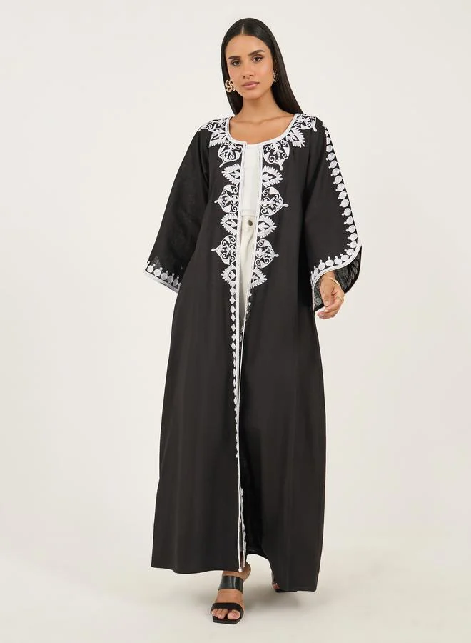 مكسيم كريشن Embroidered Bell Sleeves A-Line Jalabiya