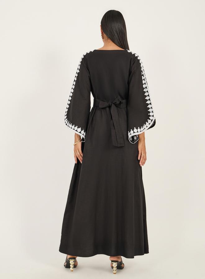 Maxim Creation Embroidered Bell Sleeves A-Line Jalabiya by Styli  - Image 5