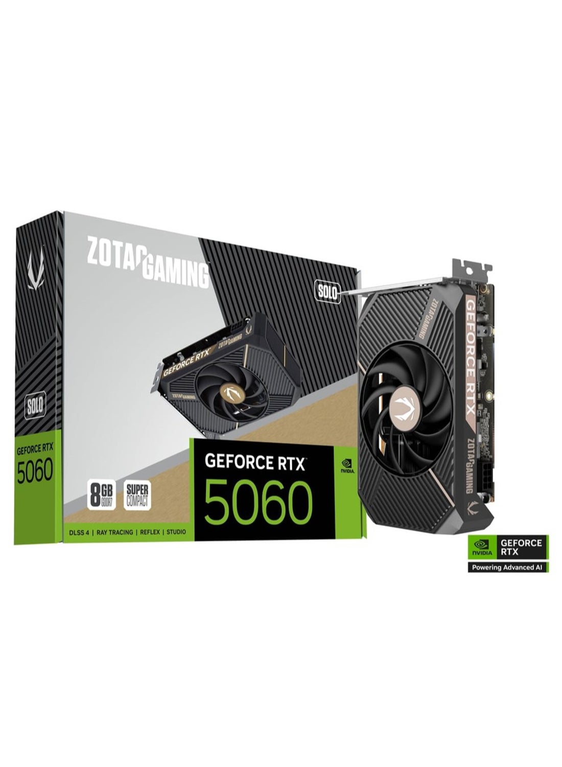 ZOTAC GAMING GeForce RTX 5060 SOLO 8GB GDDR7 Graphics Card, 3840