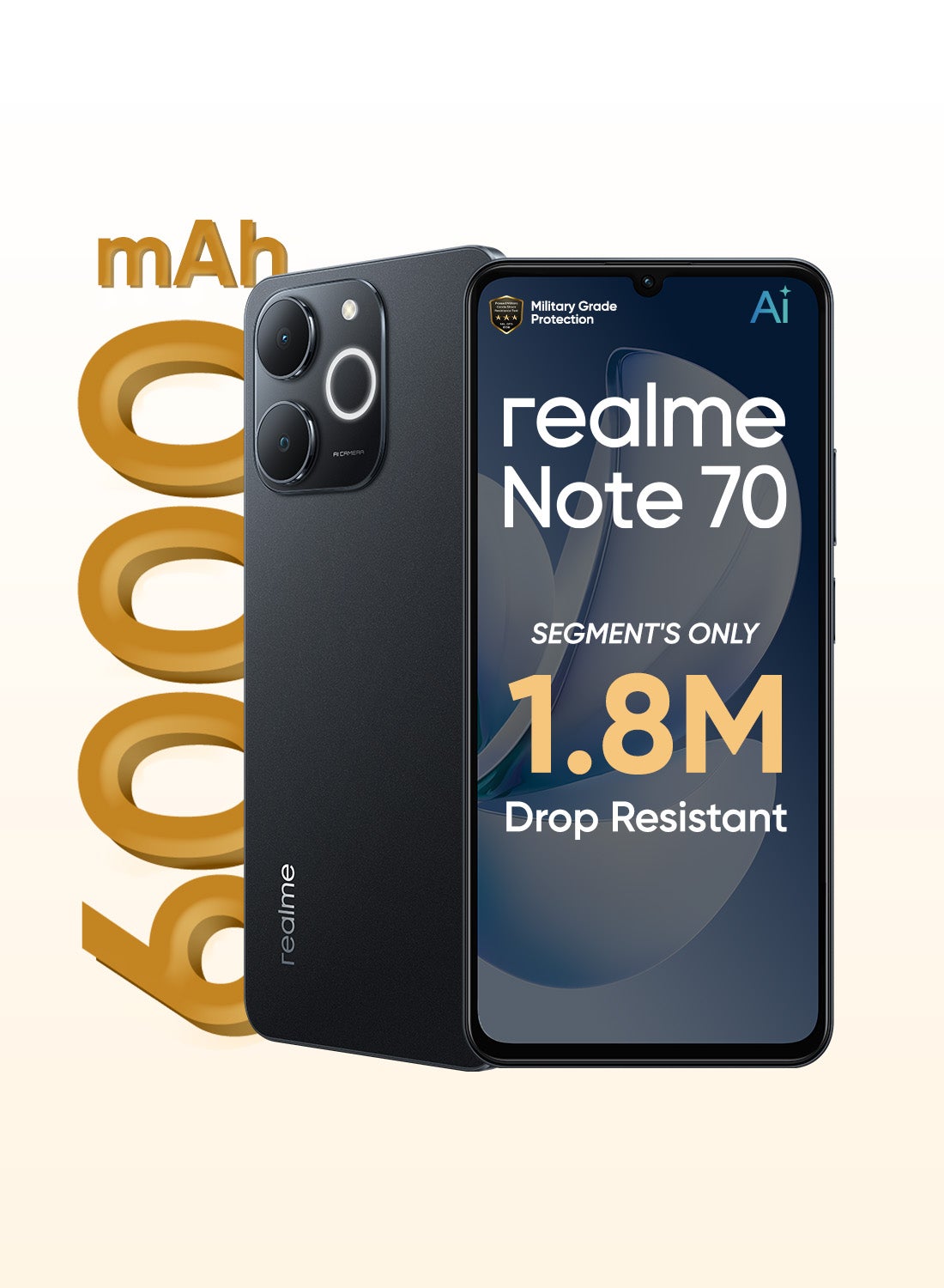 realme Note 70 Dual SIM Black 4GB RAM 128GB 4G - Middle East