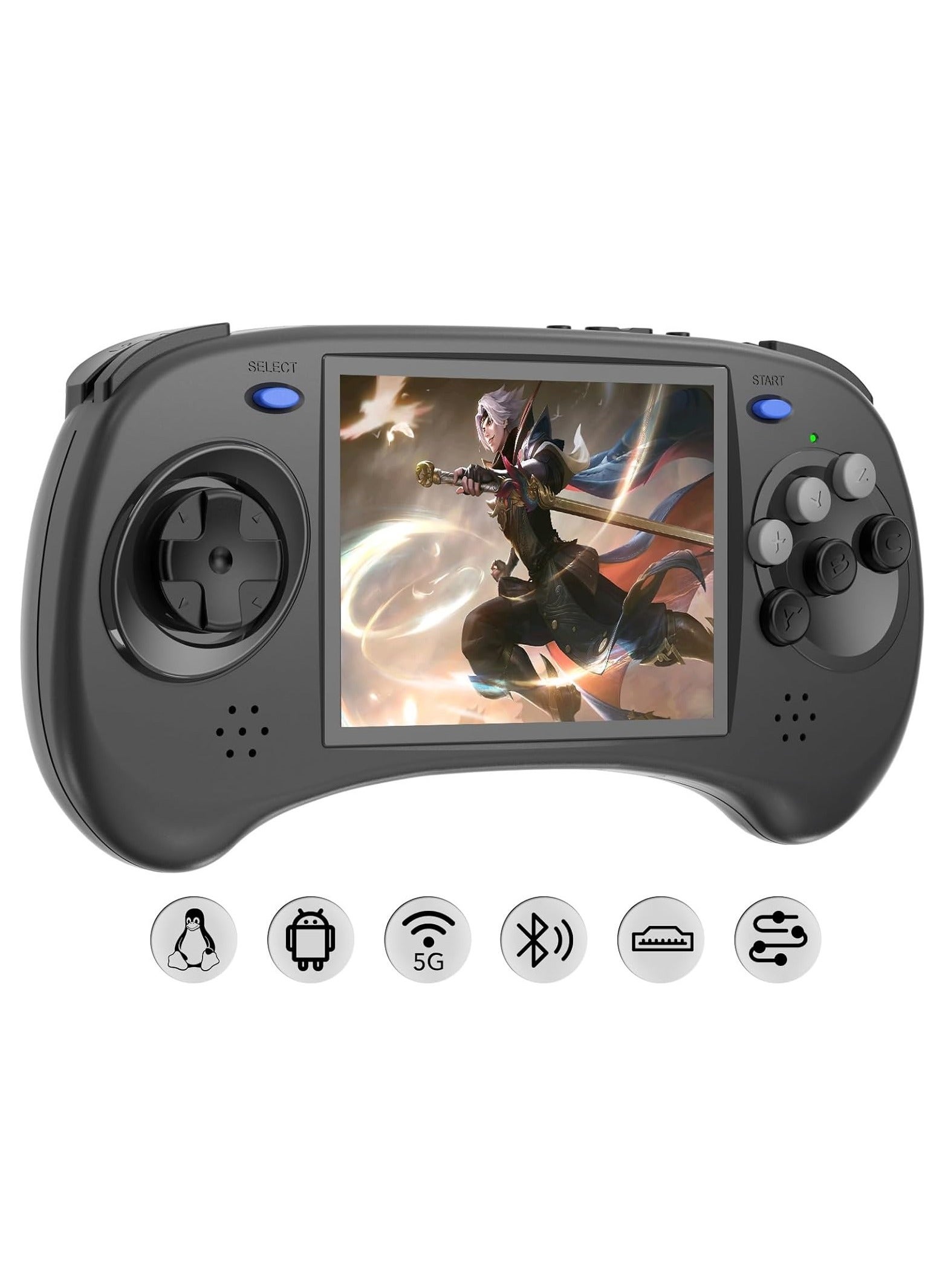 ANBERNIC RG ARC D Retro Handheld Game Console, Dual OS Android 11 and Linux  System with 128G SD Card 4541 Games Support 5G WiFi 4.2 Bluetooth Moonlight  Streaming and HDMI Output Black