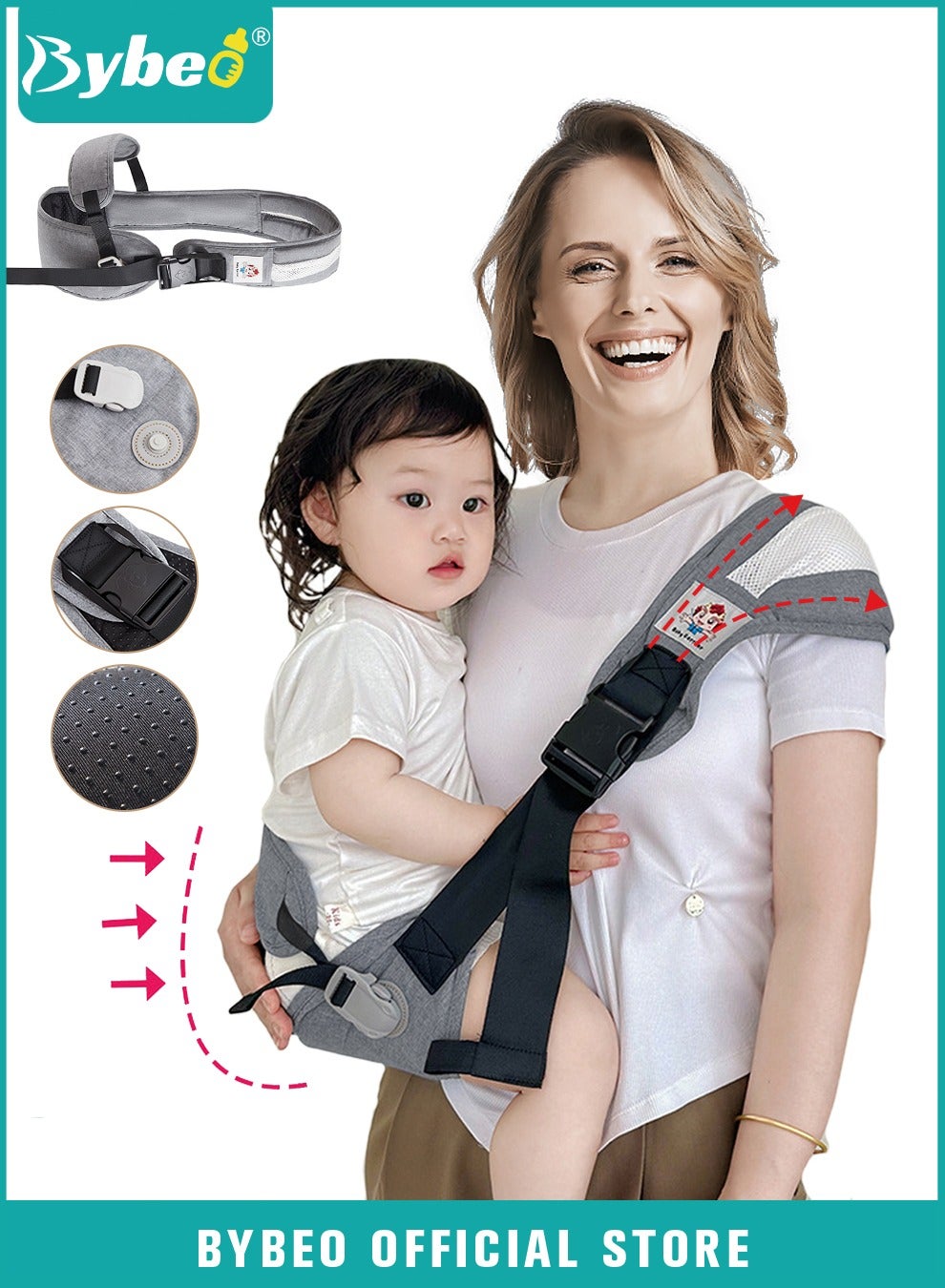 Somito Baby Carrier 6-in-1 Ergonomic Baby Carrier With Hip Seat