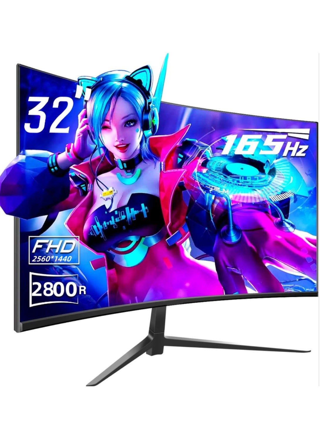 HILUKE 32 inch Curved Gaming Monitor 165hz PC Monitor Full HD