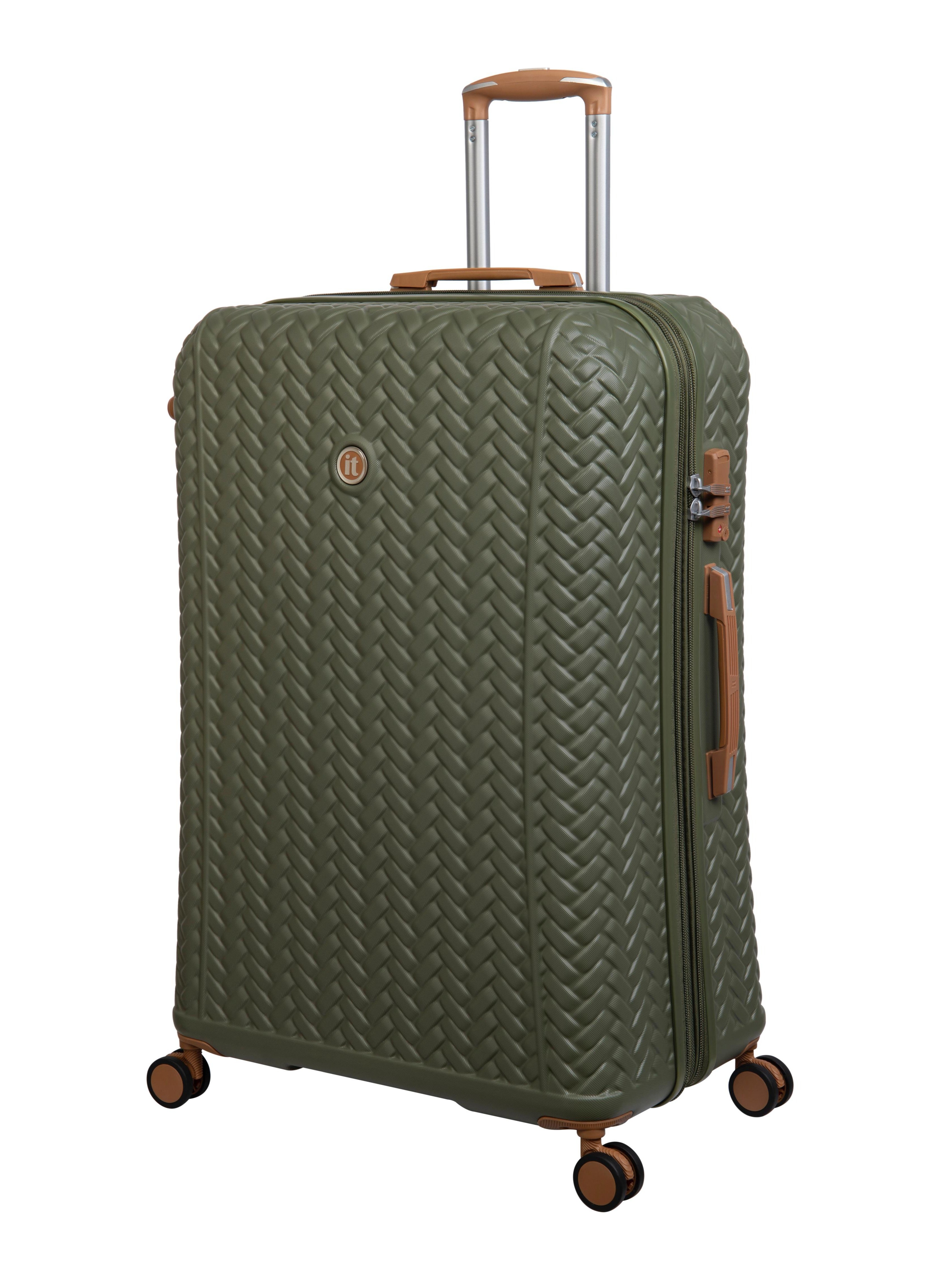 it luggage Eco Entwine Unisex ABS Material Hard Case Luggage 8x360 degree Spinner Wheels Trolley Expander Trolley Bag TSA Type lock 16 3031E08 Large suitcase Color Olive price in Dubai UAE Compare