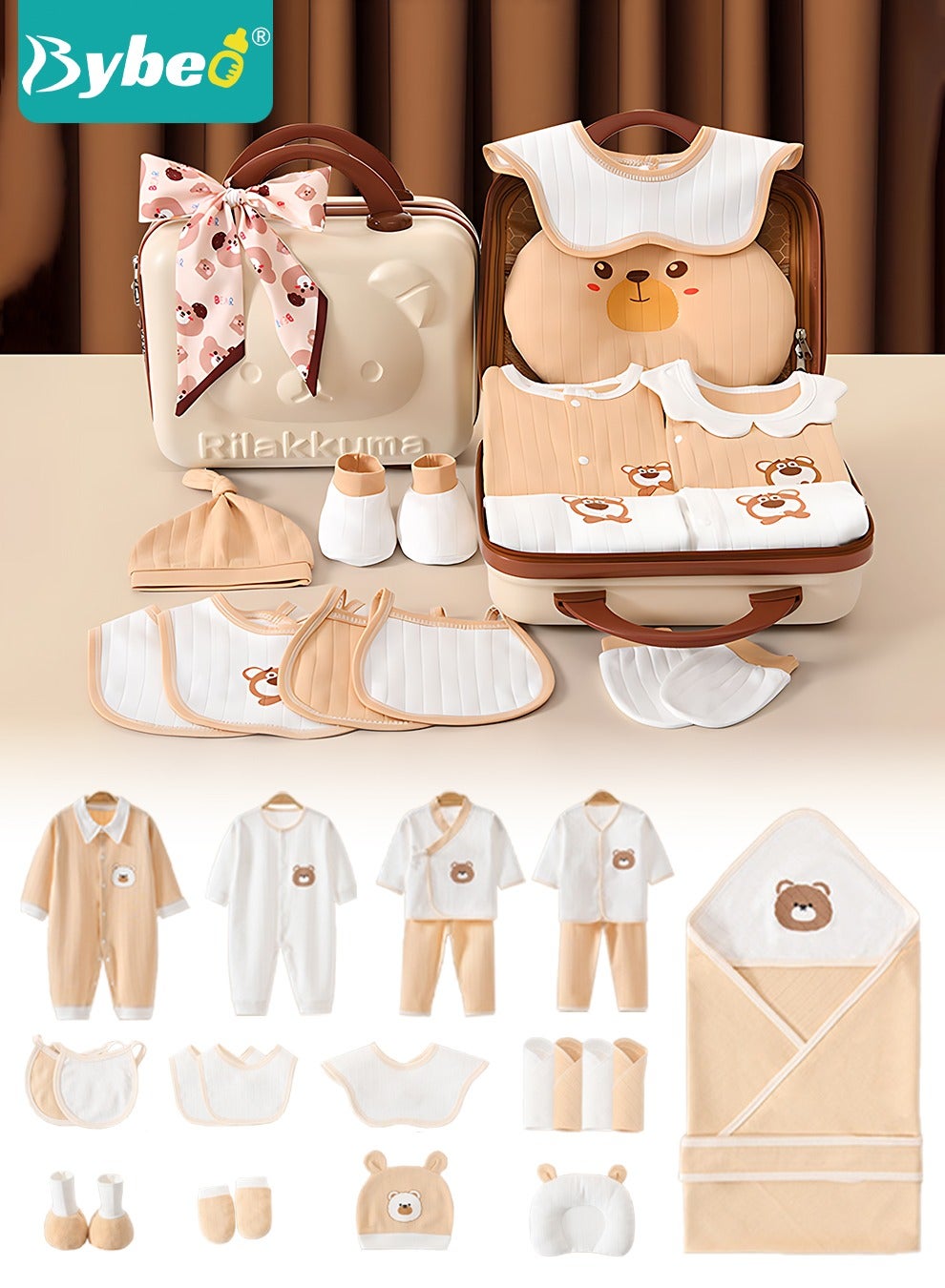 Bybeo 23PCS Newborn Baby Gifts Set, Newborn Layette Gift Set, Baby