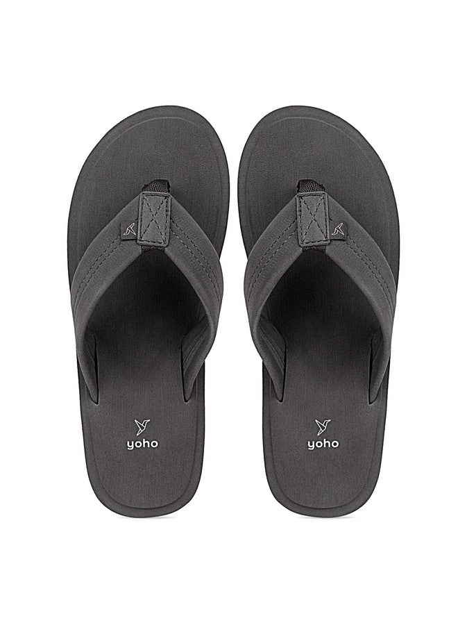 YOHO Men Dark Grey soft slippers comfortable and stylish flip flop