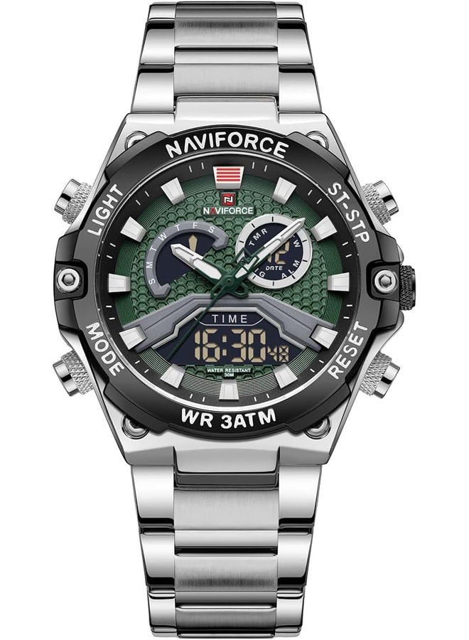 NAVIFORCE Stainless Steel Analog+Digital Watch 9207 S-B-GN price