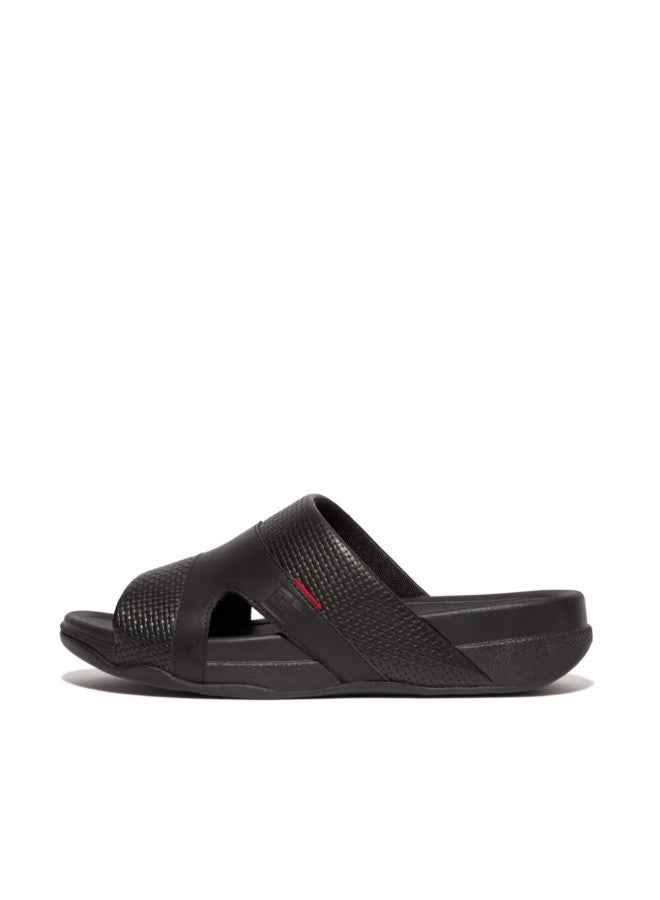 049-783 Fitflop Men Freeway Iii Mens Weave-Embossed Leather Slides HA9-001  Black price in Dubai, UAE | Compare Prices