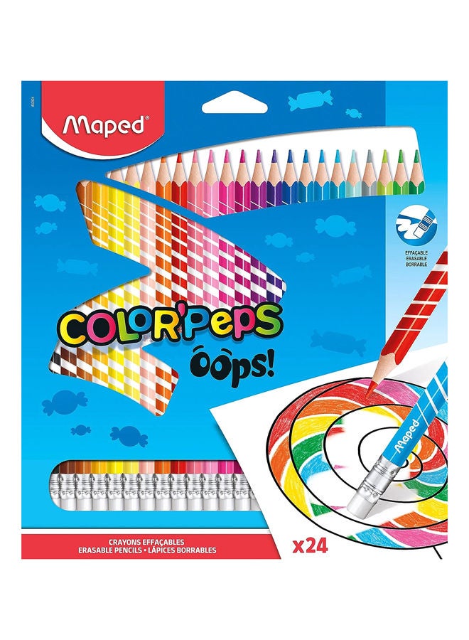 Maped Strong Color'Peps Colouring Pencils - 24 Ultra-Resistant and  Ergonomic Colouring Pencils - Pack of 24 Pencils