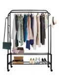 LEDIN Clothing Garment Rack with Shelves, Upgraded Length Cloth Hanger ...