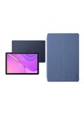 Matepad T10S 10.1-Inch, Deepsea Blue, 4GB RAM, 64GB, 4G - KSA Version with Protective Back Case Cover For Huawei MatePad T10/T10s Blue
