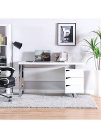 DANUBE HOME Argel Office Desk High Gloss White 140x60x75centimeter UAE |  Dubai, Abu Dhabi