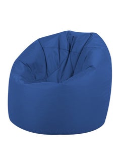 blue leather bean bag