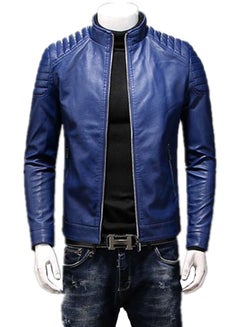 Generic Biker Leather Jacket Blue UAE 