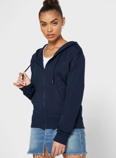 Ginger Basics by Namshi Essential Zip Through Hoodie Navy KSA | Riyadh ...