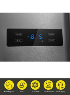 Noon East 19 Cu Ft 540l Gross Inverter Side By Side With Touch Display Fridge Refrigerator Steel Ksa Riyadh Jeddah