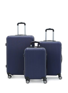 noon east 3-Piece ABS Hardside Spinner Iron Rod Luggage Trolley Set ...